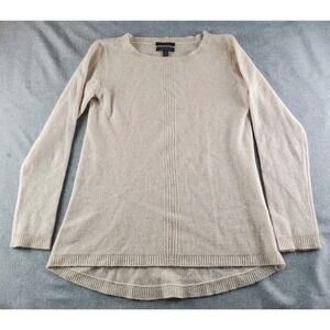 Saffron Sweater Womens Medium Beige Cashmere Round Neck Long Sleeve Pullover